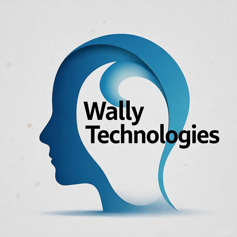 Wally Technologies blue brand illustration